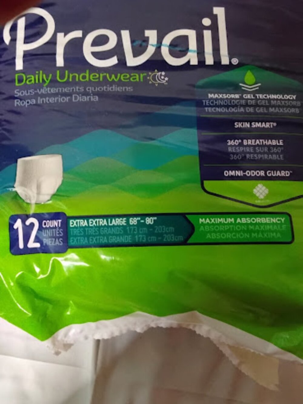 3 packs Prevail Adult disposable daily underwear 12 count XX large NWT
